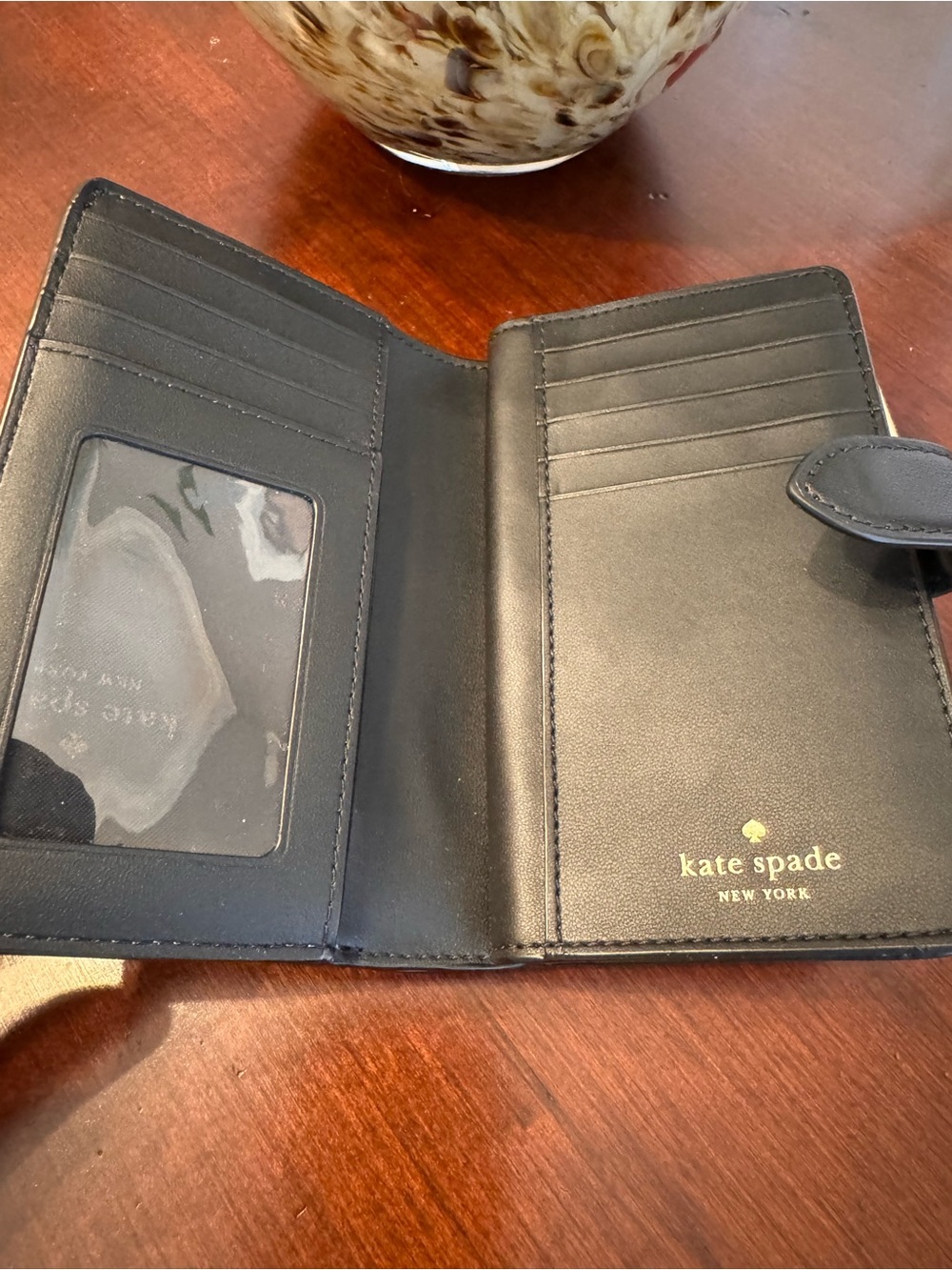 kate spade Black & Cream Heart-Club Pattern Wallet - Picture 5 of 8